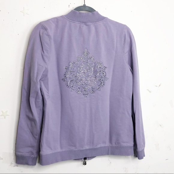Bcbg Max Azria lavender embellish zip up jacket - Picture 9 of 10